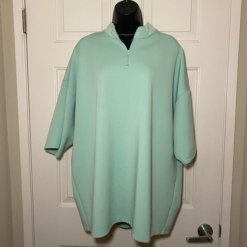 Unisex Light Aqua Blue Relaxed Boxy Short Sleeve Tee Asos L